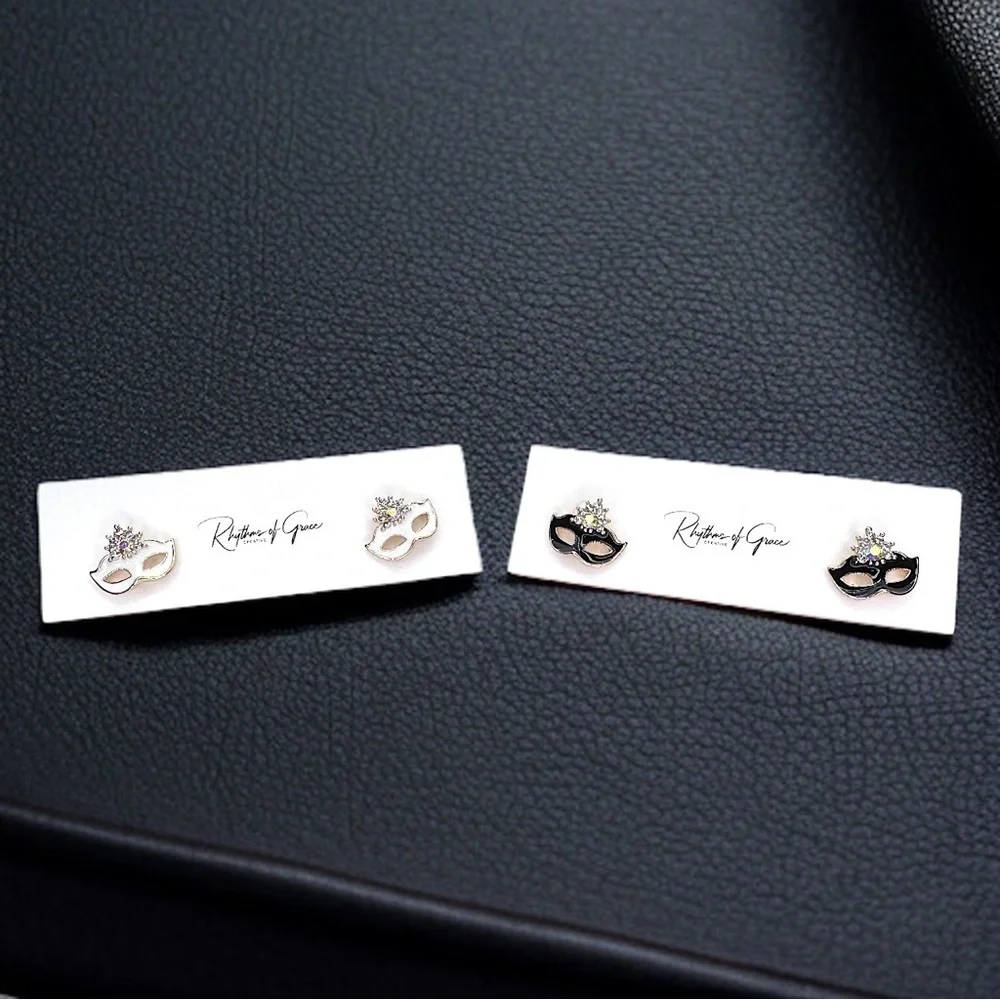 Mystical Masquerade Mask Earrings – Unveil the Mystery! 🎭 NWT Studs - 2 Colors